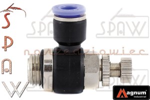 Zawór kątowy wtykowy dławiąco-zwrotny 6mm x 1/4"