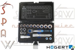 Zestaw kluczy nasadowych przelotowych 1/4 i 3/8" Hoegert HT1R478 18 elementów
