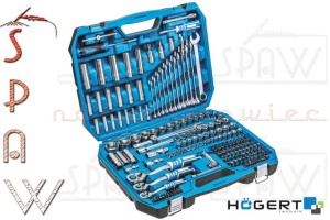 Zestaw kluczy nasadowych 1/4" 3/8" 1/2" Högert 222szt HT1R444