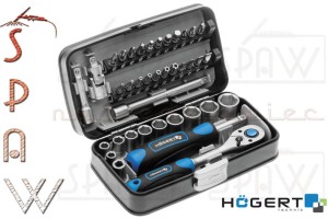 Zestaw kluczy nasadowych 1/4" Högert HT1R462 38szt