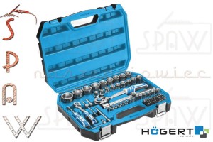 Zestaw kluczy nasadowych 1/4" 1/2" Högert 89szt HT1R424