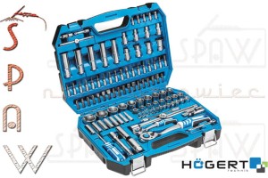 Zestaw kluczy nasadowych 1/4" 1/2" Högert 112szt HT1R432