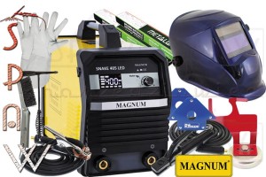 Snake 405 LED Magnum zestaw AUTO spawarka MMA inwerterowa 400V