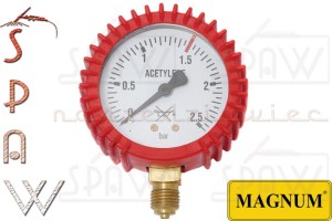 Manometr ACETYLEN 63mm 2.5 bar gwint M12x1.5