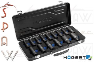 Zestaw kluczy nasadowych udarowych DŁ 1/2" Högert HT4R049 15 elementów
