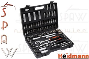 Zestaw kluczy nasadowych 1/2 i 1/4" Heidmann 94 elementy